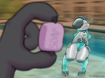 ambiguous_gender anthro bell bell_collar blinking claws collar curious depth_of_field handle_bar handles_on_hips holding_object hooves horn inflatable male null null_bulge pool_toy pool_toy_handle poolside soap soap_bar solo swimming_pool translucent translucent_body transparent_belly water_wiggler pseudokym reimy_(pseudokym) animate_inanimate bovid caprine goat living_inflatable mammal 2026 4:3 animated digital_media_(artwork)