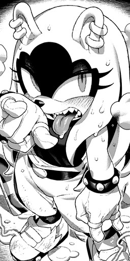 belt black_clothing black_shirt black_topwear bodily_fluids bottomwear bracelet clothing electricity electricity_manipulation elemental_manipulation eyelashes female footwear gloves hair_down handwear high-angle_view jewelry manga_style oversized_bottomwear oversized_clothing oversized_pants pants ring sharp_teeth shirt shoes sneakers solo studded_bracelet studded_jewelry studs sweat teeth tongue tongue_out topwear ireading62 idw_publishing sega sonic_the_hedgehog_(comics) sonic_the_hedgehog_(idw) sonic_the_hedgehog_(series) surge_the_tenrec afrosoricid mammal tenrec black_and_white hi_res monochrome