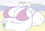 anthro beach belly big_belly big_breasts big_butt bikini bottle breasts butt clothing cloud container copyright_symbol deep_navel female hair hand_on_breast huge_belly huge_breasts huge_butt huge_thighs hyper hyper_belly hyper_breasts hyper_butt hyper_thighs morbidly_obese morbidly_obese_anthro morbidly_obese_female navel obese obese_anthro obese_female open_mouth overweight overweight_anthro overweight_female sand seaside sky solo speech_bubble swimwear symbol text thick_thighs two-piece_swimsuit water satsumalord candi_(satsumalord) bird_dog canid canine canis cocker_spaniel domestic_dog hunting_dog labrador mammal mixed_breed retriever spaniel 2021 digital_media_(artwork) english_text hi_res sketch