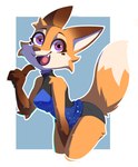anthro arm_tuft breasts clothing dipstick_ears dipstick_tail ear_markings eyebrows female fur gloves_(marking) heart_eyes heart_symbol leaning leaning_forward looking_at_viewer markings multicolored_ears open_mouth open_smile orange_body orange_fur purple_eyes shoulder_tuft smile solo tail tail_markings tuft white_body white_fur miakameron canid canine fox mammal 2025 absurd_res hi_res