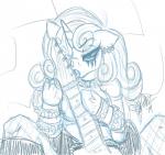 2014 anthro anthrofied equid equine female fetlocks friendship_is_magic guitar hair half-closed_eyes hasbro horse licking mammal musical_instrument my_little_pony narrowed_eyes piercing plucked_string_instrument pony sketch skuttz solo string_instrument sweetie_belle_(mlp) tongue tongue_out