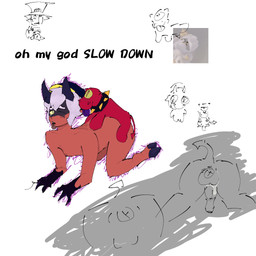 bestiality duo feral feral_penetrating feral_penetrating_humanoid human_on_feral humanoid_on_feral humanoid_penetrated interspecies larger_sub male male/male penetration red_body rushed_work satire sex size_difference sketch_background submissive text crookedcrow brawl_stars mythology supercell_(company) gus_(brawl_stars) canid canid_demon canine canis cyclops demon domestic_dog hellhound human humanoid mammal mythological_canine mythological_creature 1:1 english_text hi_res sketch young_(lore)