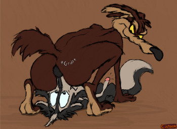 abstract_background all_fours anthro anthro_on_anthro athletic bent_down bent_legs bent_over between_buttocks big_butt biped black_body black_eyes black_fur black_nose black_toe_claws brown_body brown_fur bubble_butt butt butt_pose cheek_tuft claws crouching curling_tail duo ears_back erection evil_grin eyebrows facesitting facial_tuft feet fluffy fluffy_tail fur genitals gripping_sound_effect head_tuft helpless humanoid_feet humanoid_genitalia humanoid_heel humanoid_penis knee_tuft knees_up leg_tuft lines_drawn lying male male/male mischievous mischievous_smile multicolored_body multicolored_fur nervous nude on_back paws pecs penis pivoted_ears plantigrade pleading_eyes pose raised_heel raised_tail sagging_butt simple_background sitting_on_another sketchy skinny skunk_tail smile smiling_at_another smirking_at_another sound_effects spine standing_on_toes tail tan_background tan_body tan_eyebrows tan_fur tan_soles throbbing throbbing_penis tiptoes toe_claws tuft two_tone_body two_tone_feet two_tone_fur wavy_mouth white_body white_fur white_sclera wide_eyed yellow_sclera cintoon looney_tunes warner_brothers scruffy_skunk wile_e._coyote canid canine canis coyote mammal mephitid skunk 2025 colored digital_drawing_(artwork) digital_media_(artwork) flat_colors hi_res pinup signature sketch
