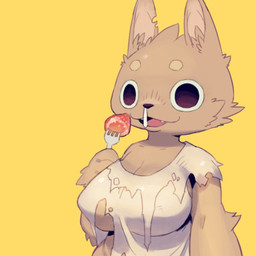 anthro big_breasts black_eyes bodily_fluids breasts cleavage clothed clothing cutlery female food fork fruit kitchen_utensils open_mouth plant simple_background slightly_chubby snot solo strawberry tools torn_clothing razy goo_(razy) felid mammal 1:1 signature
