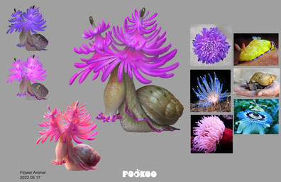 brown_body feral pink_body purple_body shell solo tan_body text unknown_artist swapped_(movie) flower_snail gastropod mollusk snail 2022 concept_art dated english_text hi_res official_art