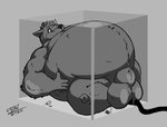 2020 air_hose air_inflation animal_genitalia balls belly big_penis bloated body_inflation canid canine canis close_to_bursting dated digital_drawing_(artwork) digital_media_(artwork) forced forced_inflation fullbodywolf fur genitals grabbing grey_body grey_fur greyscale growing growth hi_res hose hose_inflation huge_penis hyper hyper_genitalia hyper_penis inflation inside lying male mammal monochrome muscle_growth muscle_inflation penis pump room_filling_inflation shaded sheath sheath_inflation signature simple_background solo stressed stretching stuck wolf year