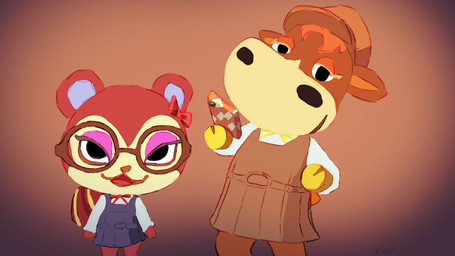 accessory anthro bedroom_eyes bow_accessory bow_ribbon cellphone chibi clothed clothed_anthro clothing duo electronics female hair_accessory hair_bow hair_ribbon hat headgear headwear looking_at_viewer makeup narrowed_eyes on_model phone ribbons school_uniform seductive smile smirk smug uniform simski animal_crossing nintendo patty_(animal_crossing) pecan_(animal_crossing) bovid bovine brown_swiss_cattle cattle dairy_cattle eurasian_red_squirrel mammal rodent sciurid tree_squirrel 16:9 colored hi_res sketch widescreen