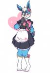 3_toes anthro biped black_body black_fur blue_body blue_eyes blue_fur blue_pupils bow_(feature) bow_tie clothed clothing crossdressing feet femboy fur hair heart_symbol legwear maid_uniform male markings multicolored_body multicolored_fur pupils ribbons simple_background smile solo standing teeth text toes uniform white_background white_body white_fur white_hair cannibal-prince winston_(roller-2009) lagomorph leporid mammal rabbit digital_drawing_(artwork) digital_media_(artwork) hi_res