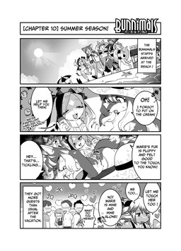 anthro beach big_breasts bikini bikini_bottom bikini_top blush blush_lines bottomwear breasts clothing dialogue diamond_(marking) female group hat headgear headwear heart_(marking) heart_symbol hotpants huge_breasts kemono male markings shorts speech_bubble straw_hat sunscreen swimwear text two-piece_swimsuit teteteko bunnimals mythology sakura-gear lupinus_(bunnimals) marie_gold_(bunnimals) roza_(bunnimals) sineria_(bunnimals) xiaoju_(bunnimals) canid canine canis dragon felid fox human lagomorph leporid mammal mythological_creature mythological_scalie pantherine rabbit scalie tiger wolf 4koma comic english_text greyscale hi_res monochrome