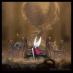 anthro bell bench cloak_only female front_view horn hornet's_needle mask music playing_music sidewalk sitting solo spindle thread weapon al_santos hollow_knight:_silksong hollow_knight_(franchise) team_cherry hornet_(hollow_knight) arthropod 1:1 animated digital_media_(artwork) pixel_(artwork) pixel_animation shaded short_playtime sound webm