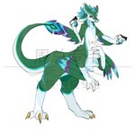 3_fingers 3_toes 4_arms 4_ears biped bipedal_taur blue_feather_hair blue_hair claws colored_nails countershading dark_sclera digitigrade feathers feet fingers green_body green_feathers gun hair holding_object holding_weapon humanoid_hands male multi_arm multi_ear multi_limb nails nude_male nude_taur ranged_weapon simple_background solo tail tail_feathers text toes weapon white_background white_body white_countershading white_eyes winged_arms wings yellow_claws yellow_nails apple2338 avali avali_taur avian avian_taur taur 2023 chinese_text hi_res watermark