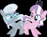 duo eye_contact female feral jewelry looking_at_another necklace quadruped simple_background smile tail transparent_background young young_feral mysteriouskaos_(artist) friendship_is_magic hasbro my_little_pony diamond_tiara_(mlp) silver_spoon_(mlp) earth_pony equid equine horse mammal pony absurd_res alpha_channel hi_res