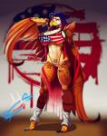 abs american_flag american_flag_bikini anthro big_breasts bikini breasts clothed clothing curvy_figure eyewear female flag flag_background flag_bikini flag_clothing flag_print flag_swimwear food glasses half-closed_eyes hot_dog huge_breasts muscular muscular_anthro muscular_female narrowed_eyes nipple_outline non-mammal_breasts pose print_bikini print_clothing print_swimwear simple_background smile solo standing swimwear tattoo thick_thighs thigh_gap two-piece_swimsuit united_states_of_america voluptuous wide_hips wings copycatz_(artist) american_eagle accipitrid accipitriform avian bald_eagle bird eagle sea_eagle full-length_portrait portrait