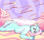 anthro belly blue_body blue_fur fur lying male multi_nipple nipples pillow sleeping solo sound_effects vowelless vowelless_sound_effect zzz dengus-pengus mammal murid murine rat rodent hi_res