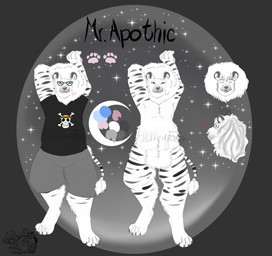 anthro black_clothing black_shirt black_stripes black_t-shirt black_topwear blue_eyes bottomwear clothing eyewear fur glasses male pawpads pink_pawpads raised_arm rectangular_glasses shirt shorts skull_and_crossbones striped_body striped_fur stripes t-shirt topwear wearing_glasses white_body white_fur alchemyfox one_piece domestic_cat felid feline felis lion mammal pantherine hi_res model_sheet