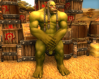 blush braided_hair covering covering_crotch genitals green_body green_skin hair male muscular nude penis solo tusks redfangr blizzard_entertainment warcraft varok_saurfang_(warcraft) humanoid orc 3d_(artwork) 5:4 absurd_res digital_media_(artwork) hi_res