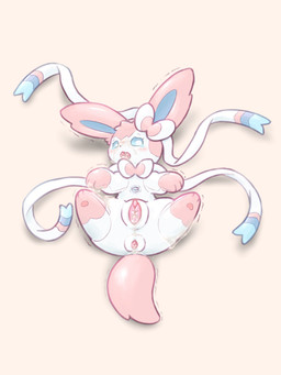 after_anal after_oral after_sex after_vaginal air_valve air_valve_navel anal anus blue_body blue_fur blush bodily_fluids bow_(feature) cum doll female feral fur genital_fluids genitals glistening glistening_body implied_transformation inflatable lying on_back oral pawpads pink_body pink_fur sex_doll sex_doll_holes sex_doll_transformation sex_toy_transformation shaking simple_background solo tears tendrils trembling vaginal vulva white_body white_fur kareha_21909 nintendo pokemon animate_inanimate eeveelution generation_6_pokemon living_doll living_inflatable living_sex_doll pokemon_(species) sylveon 3:4 hi_res