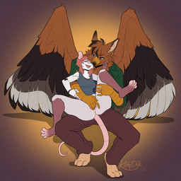 2_finger_fingering 4_toes 5_fingers anthro anthro_fingered anthro_fingering anthro_fingering_anthro anthro_on_anthro anus back_wings barefoot beak bent_legs big_wings biped blush blush_lines bottomless bottomless_anthro bottomless_female bottomwear breasts butt clothed clothed_anthro clothed_female clothed_male clothing digit_ring duo eyebrows eyes_closed feathered_wings feathers feet female female_anthro female_fingered finger_ring fingering fingering_partner fingers front_view fully_clothed fully_clothed_anthro fully_clothed_male genitals gradient_background hair happy happy_sex humanoid_genitalia humanoid_hands humanoid_heel humanoid_vulva interspecies iris jewelry long_tail looking_at_another looking_at_partner looking_pleasured male male/female male_anthro male_fingering male_fingering_female medium_breasts medium_hair narrowed_eyes notched_ear open_beak open_mouth open_smile plantigrade prosthetic prosthetic_arm prosthetic_limb pupils scuted_arms scuted_hands scutes sex simple_background smile soles tail teeth text toes tongue topwear topwear_only vulva wings kittydee mythology jo_burnham vaden_reginald american_opossum avian gryphon mammal marsupial mythological_avian mythological_creature 1:1 2025 artist_name dated digital_drawing_(artwork) digital_media_(artwork) hi_res