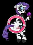 alternate_species blue_eyes dessert ear_piercing ear_tag eyelashes female food hair heart_symbol horn ice_cream looking_back parody piercing purple_hair smile solo tattoo text tongue tongue_out hijackerdraws dairy_air friendship_is_magic hasbro my_little_pony fan_character raricow_(mlp) rarity_(mlp) bovid bovine cattle mammal 2017 alpha_channel english_text hi_res