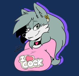 anthro big_breasts bite biting_lip breasts canine_teeth choker clothing ear_piercing eyelashes female fur green_body green_eyes green_fur grey_body grey_fur head_tuft heart_choker inner_ear_fluff jewelry looking_at_viewer necklace outline piercing smile snout solo text text_on_clothing tuft harry_amorós harriet_(harry_amoros) canid canine mammal 2018 alpha_channel colored digital_drawing_(artwork) digital_media_(artwork) half-length_portrait portrait signature