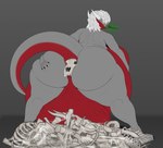 anthro anthro_pred balls belly big_balls big_belly big_penis bodily_fluids bone bone_disposal bones_in_stomach butt cum digestion dragon fatal fatal_vore femboy genital_fluids genitals group hi_res huge_balls huge_penis hyper hyper_balls hyper_genitalia hyper_penis male male/male male_pred mass_vore multiple_prey mythological_creature mythological_scalie mythology nude oral_vore overweight penile penis scalie skull solo tail the_ember theember vore weight_gain