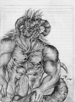 abs anthro erection foreskin front_view genitals humanoid_genitalia humanoid_penis looking_at_viewer male muscular muscular_anthro muscular_male nipples open_mouth pecs penis penis_poking_out simple_background solo tongue tongue_out crazydrak mythology dragon mythological_creature mythological_scalie scalie 2013 dated hi_res monochrome signature traditional_media_(artwork)
