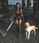 armor breasts cape clothing duo female feral hair holding_melee_weapon holding_object holding_sword holding_weapon lips melee_weapon outside shield standing sword weapon xnassyx dc_comics krypto_the_superdog krypto wonder_woman bird_dog canid canine canis domestic_dog golden_retriever human hunting_dog mammal retriever 3d_(artwork) digital_media_(artwork) hi_res