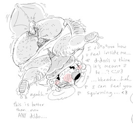 abdominal_bulge ambiguous_gender anal anal_vore ass_up bodily_fluids body_hair butt_hair clothed clothing duo emoticons intersex intersex/ambiguous maleherm maleherm/ambiguous penetration pubes sex_toy sex_toy_in_vagina sex_toy_insertion tears text vaginal vaginal_penetration vibrator vibrator_in_vagina vore mora_less anon marill_binkley_(mora_less) arthropod humanoid insect lepidopteran luna_moth moth saturniid english_text hi_res