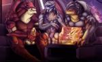 anthro balls breasts erection female genitals group holding_penis imminent_sex male male/male masturbation penile penile_masturbation penis sitting essence_of_rapture nimtai bioware electronic_arts mass_effect garrus_vakarian grunt_(mass_effect) urdnot_wrex alien krogan turian 2014