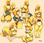 all_fours animal_crossing anthro arched_back ass_up bent_over big_breasts big_butt blush bottomless bottomwear bowl breast_play breast_squish breasts butt canid canine canis cleavage clothed clothing container deeply_arched_back denim denim_clothing domestic_dog female isabelle_(animal_crossing) kneeling lingerie maiz-ken mammal nintendo one-piece_swimsuit seiza shih_tzu shorts sitting solo squish stretching swimwear tail thick_thighs topless toy_dog