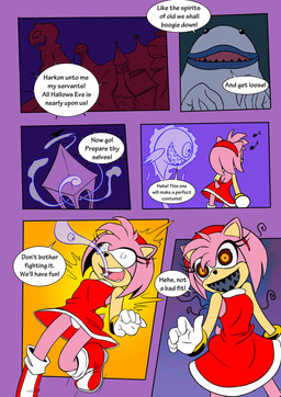 ambiguous_gender anthro backless_clothing backless_dress clothed clothing dress female ghostly_possession panties panty_shot possession red_clothing red_dress sharp_teeth surprised teeth text thin_thighs underwear upskirt white_clothing white_panties white_underwear rhaokja sega sonic_the_hedgehog_(series) amy_rose king_boom_boo possessed_amy_rose boo_(sonic) eulipotyphlan ghost hedgehog mammal spirit comic english_text hi_res