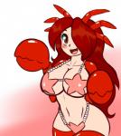 bikini blush breasts claws clothed clothing female hair navel open_mouth red_eyes red_hair simple_background smile solo standing starfish_(accessory) starfish_bikini starfish_bra swimwear two-piece_swimsuit latiar cilia_whitewater animal_humanoid arthropod arthropod_humanoid asterozoan crab_humanoid crustacean crustacean_humanoid echinoderm humanoid marine marine_humanoid starfish portrait three-quarter_portrait