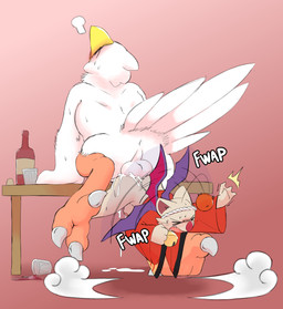 3_toes 4_fingers afterimage anal anal_penetration antennae_(anatomy) anthro anthro_on_anthro anthro_penetrated anthro_penetrating anthro_penetrating_anthro anus asian_clothing ass_to_ass back_wings backsack balls beak bell blush blush_lines bodily_fluids bottle breath claws clothed clothed/nude clothed_anthro clothed_male clothing cock_hanging container cum cum_from_ass cum_in_ass cum_inside cum_pool cup duo east_asian_clothing emanata erection feathers feet fingers fist flapping_wings flash_emanata foreskin fur genital_fluids genitals glans grey_claws grey_penis head_back humanoid_genitalia humanoid_penis interspecies japanese_clothing jingle_bell kimono knot_hanging knotting male male/male male_anthro male_penetrated male_penetrating male_penetrating_male membrane_(anatomy) membranous_wings motion_lines nude nude_anthro nude_male onomatopoeia orange_legs partially_retracted_foreskin penetration penile penile_penetration penis penis_in_ass perineum pink_glans precum purple_wings red_clothing red_inner_ear red_kimono red_nose red_wings scuted_legs scutes sex size_difference smaller_penetrated sound_effects tail tail_feathers tan_body tan_ears tan_fur text toe_claws toes top_hole two_tone_wings white_balls white_body white_feathers white_perineum white_text wings yellow_beak miau final_fantasy square_enix valiantku avian chocobo mammal moogle 2025 absurd_res english_text hi_res
