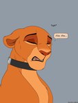 collar dialogue female feral prostitution solo text backlash91 conditional_dnp disney the_lion_king kiara_(the_lion_king) felid lion mammal pantherine absurd_res english_text hi_res