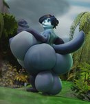 anthro balls big_balls big_breasts big_butt big_penis blue_body blue_eyes blue_fur breasts butt death_knight fur genitals gynomorph huge_balls huge_breasts huge_butt huge_penis hyper hyper_balls hyper_breasts hyper_butt hyper_genitalia hyper_penis intersex looking_at_viewer penis solo vanasmuttin blizzard_entertainment warcraft bear giant_panda mammal pandaren undead 3d_(artwork) digital_media_(artwork) hi_res