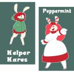 anthro breasts clothing coat duo female gloves hair handwear holidays open_mouth topwear mac-daddy christmas hare lagomorph leporid mammal rabbit peppermint_(disambiguation) 1:1 absurd_res hi_res