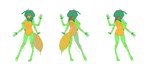 4_arms ahoge animal_genitalia antennae_(anatomy) arm_tuft arthropod_abdomen big_breasts breasts cloaca compound_eyes digitigrade exoskeleton fangs female front_view genitals green_body green_hair hair insect_wings mandibles multi_arm multi_limb multicolored_body neck_tuft nipples nude open_mouth orange_body pussy rear_view red_eyes simple_background solo stinger teeth tongue tuft vertical_cloaca wings wrist_tuft apocalipsejack macross_frontier ranka_lee animal_humanoid arthropod arthropod_humanoid bee humanoid hymenopteran hymenopteran_humanoid insect insect_humanoid absurd_res hi_res model_sheet