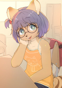 adolescent anthro black_bottomwear black_clothing black_pants bottomwear breasts buckteeth clothed clothed_anthro clothed_female clothing eyewear female female_anthro fully_clothed fur glasses hair kemono looking_at_viewer open_mouth pants school shirt short_hair sitting small_breasts solo tail teeth tongue topwear wearing_glasses yellow_clothing yellow_shirt yellow_topwear young young_anthro young_female hanadaiteol risu-chan_(hanadaiteol) mammal rodent sciurid tree_squirrel 2024 digital_media_(artwork) hi_res