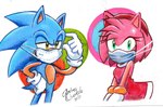 5_fingers accessory anthro blue_body blue_fur clothing dress duo eyelashes face_mask female fingers fur gloves green_eyes hair_accessory hairband handwear looking_at_viewer male narrow_hips pink_body pink_fur simple_background thin_thighs andreasonicka sega sonic_the_hedgehog_(series) amy_rose sonic_the_hedgehog eulipotyphlan hedgehog mammal 2021 hi_res signature traditional_media_(artwork)