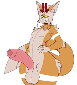 anthro balls big_balls big_penis erection genitals male penis solo mythology canid canine dragon fox mammal mythological_creature mythological_scalie scalie absurd_res hi_res