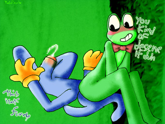 anthro aroused aroused_face aroused_smile asphyxiation awkward big_penis blush bodily_fluids bow_(feature) bow_tie bow_tie_only butt clothing cum duo ejaculation erection facesitting female genital_fluids genitals gloves gloves_only green_background green_body handwear handwear_only happy humanoid_genitalia humanoid_penis male male/female mostly_nude nude penile penis photo_background purple_body simple_background sitting sitting_on_another smile text yoshreveluv glitch_productions the_amazing_digital_circus jax_(tadc) ribbit_(tadc) amphibian frog humanoid lagomorph leporid mammal rabbit 4:3 digital_drawing_(artwork) digital_media_(artwork) photo_manipulation photography_(artwork) shaded