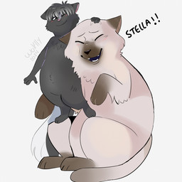 3_toes 4_fingers anthro bangs black_body black_eyes black_fur black_nose black_tail blue_mouth blush blush_lines brown_ears brown_feet cheek_tuft closed_smile dialogue duo exclamation_point eyebrow_through_hair eyebrows eyelashes eyes_closed facial_tuft fangs featureless_crotch feet female female_anthro feral fingers fur hair hand_on_head happy interspecies larger_feral larger_male light male male/female male_feral mouth_closed multicolored_body multicolored_fur name_drop name_in_dialogue neck_tuft nude nude_anthro nude_female one_eye_closed open_mouth open_smile pink_nose quadruped simple_background size_difference smaller_anthro smaller_female smile smiling_at_another smiling_at_partner standing_on_another tail tan_body tan_fur tan_tail teeth text thin_eyebrows toes translucent translucent_hair tuft two_tone_body two_tone_fur two_tone_tail white_background yelling yelling_at_another wolflly10 over_the_hedge stella_(over_the_hedge) tiger_(over_the_hedge) domestic_cat felid feline felis mammal mephitid persian_cat skunk 1:1 2024 absurd_res artist_name colored dated digital_drawing_(artwork) digital_media_(artwork) english_description hi_res lighting shaded