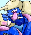 ambiguous_gender anthro blush bodily_fluids duo feral fur horn licking nude open_mouth red_eyes sex sweat teeth tongue tongue_out rio_(artist) nintendo pokemon amphibian generation_5_pokemon generation_6_pokemon greninja mammal pokemon_(species) samurott 2015 hi_res