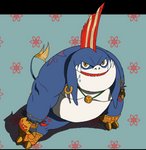 anthro belly biped blue_body kemono male overweight overweight_anthro overweight_male solo white_body 00murice final_fantasy final_fantasy_tactics square_enix berserker_(final_fantasy) seeq 2012