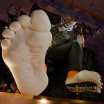 5_toes anthro claws duo feet first_person_view foot_fetish foot_focus foot_play humanoid_feet male male/male micro plantigrade size_difference soles toe_claws toes dbzdr epic_games fortnite oscar_(fortnite) peely 1:1 3d_(artwork) digital_media_(artwork) hi_res