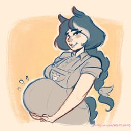 belly big_belly female hair ponytail pregnant pregnant_female pregnant_humanoid wildegems animal_humanoid equid equid_humanoid equine equine_humanoid horse horse_humanoid humanoid mammal mammal_humanoid 1:1