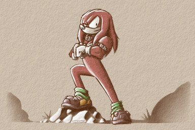 armlet black_nose boulder choker clothing collar footwear fur gloves handwear jewelry male markings muscular necklace neckwear red_body red_fur rock shoes socks solo studded_armlet studded_collar studs tan_body tan_fur tan_markings softailfox sega sonic_the_hedgehog_(series) knuckles_the_echidna echidna mammal monotreme 3:2 hi_res