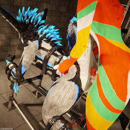 anal anal_penetration animal_genitalia animal_penis anthro anthro_on_anthro anthro_penetrated anthro_penetrating anthro_penetrating_anthro arms_tied ball_gag balls basement bdsm biped black_body black_fur blindfold blue_body blue_fur blue_penis bodily_fluids bondage bound breeding_mount canine_genitalia canine_penis claws clothing cuffs_(clothing) cum cum_drip cum_dripping_from_penis cum_on_penis depth_of_field dominant dripping duo erection fur gag gagged gagging genital_fluids genitals green_body green_fur grey_body grey_fur hair inside knot legs_tied legwear male male/male male_penetrated male_penetrating male_penetrating_male multicolored_body nude open_mouth orange_body orange_fur orgasm paws penetration penile penile_penetration penis penis_in_ass reflection restraints sex sex_dungeon slim slim_anthro slim_male slim_sub smile standing submissive submissive_male tail white_body white_fur yellow_body yellow_fur dragonplayer blender_cycles dragonplayer_(character) knuffelfratz canid canine canis fox jex jexouium mammal rexouium 1:1 3d_(artwork) absurd_res blender_(artwork) digital_media_(artwork) hi_res