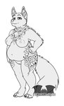 anthro breasts crazyweasel crazyweasel00 female flower genitals markings nipples plant pussy slightly_chubby tattoo temrin canid canine fox mammal sketch