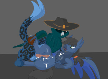 after_sex animal_genitalia animal_penis beak big_breasts bodily_fluids breast_play breasts claws clothing cowboy_hat crotch_breasts cum cum_on_breasts cum_on_chest cum_on_feathers duo ejaculation feathers feline_genitalia feline_penis female feral genital_fluids genitals hair hat headgear headwear hooves leg_grab looking_down male male/female markings one_eye_closed paws penis ponytail raised_leg raised_tail sex simple_background smile spots spotted_body tail teats titfuck wings villegreen european_mythology greek_mythology hasbro my_little_pony mythology avian felid feline gryphon hippogriff hybrid mammal mythological_avian mythological_creature absurd_res hi_res